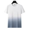 Camiseta de Manga Corta de Verano para Hombre Ali Tiger, Nueva, Delgada, Príncipe de Gales, Estampado Hecho a Mano, Cuello con Hilo Gradiente, de Negocios