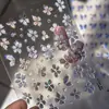 Pegatinas para Uñas de Camelia de Primavera Estilo Hada de Celebridad de Internet con Brillo de Concha en Relieve, Flores de Cristal, Flores de Cerezo y Decoraciones de Uñas de Flor de Durazno