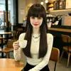 Peluca Completa Nueva de Fibra Sintética de Amazon con Cabello Largo, Liso, Ligero, Natural y Esponjoso, Venta al por Mayor del Fabricante en Stock