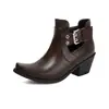 Pedido estrangeiro transfronteiriço moda primavera e outono fivela de cinto salto alto tamanho grande 40-46 sapatos femininos estilosos estilo romano