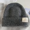 Gorro de lana de oveja de invierno, nuevo estilo, tejido a mano, estilo japonés, sencillo, moderno y elegante, para mujer, cálido y grueso, gorro Baotou.