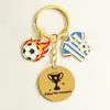 Llavero de Acero Inoxidable Tema Deportivo Fútbol Mundial 2026 Colgante de Ventilador Souvenir Regalo de Graduación