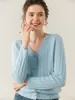 Nuevo Suéter de Cachemira Pura para Mujer Otoño e Invierno, Cárdigan Grueso de Cuello V Ajustado, Abrigo Cálido, Tejido Elegante y Sencillo