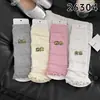 Meias de Algodão com Renda Rosa para Mulheres, Malha Telada Vazada Estilo Vintage, Meias de Cano Médio para Primavera e Verão