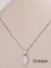 Conjunto de collar y aretes transfronterizos europeo y americano piedra de nacimiento de diciembre circonita acero inoxidable colgante de gota