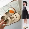 Sapatos de couro para meninas primavera e outono novos sapatos de princesa de desenho animado sapatos de bebê antiderrapantes fita mágica sapatos para meninas pequenas crianças atacado