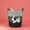 Cesta para Ropa Sucia Ins de Gran Capacidad Cachorro Lindo Mimbre Sintético Cesto para Ropa Sucia Baño Juguetes Cesta de Lavandería Cesta de Almacenamiento Tejida