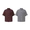 Camisa de Manga Corta con Bolsillo de Cuadros Burbuja para Hombre, Nuevo Estilo Retro Japonés de Programador Primavera/Verano, Top Suelto Casual para Mujer, Moderno