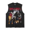 2025 Verano Transfronterizo GUNROSE Flor de Pistola Estilo Americano Retro Calle Alta Cuello Redondo Chaleco Camiseta Chaleco Estampado
