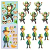 Precio Fijo6 Piezas de St de Compra Directa Transfronteriza. Pegatinas del Día de San Patricio, Pegatinas Impermeables Personalizadas DIY de Rostro Cambiante para Rompecabezas