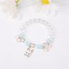 Pulseira de Cristal Cão Canela Ins para Meninas Sanrio Casal Cristal Cristal Rosa Pulseira Floral Estudante Melhor Amigo Presente