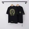 La camiseta de manga larga con estampado sánscrito y patchwork CH Chrome Hearts 26SS, nueva para primavera-verano, es un éxito en el comercio exterior transfronterizo al por mayor.