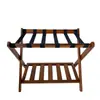 Suporte de Bagagem de Hotel para Uso Doméstico, Quarto de Hóspedes, Quarto, Suporte de Bagagem Dobrável de Bambu de Camada Dupla, Suporte de Armazenamento, Sapateira