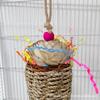 Juguete para pájaros flor de hierba natural loro morder molar aliviando peluche cesta de paja alimentación y forrajeo juguete educativo
