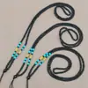 Cordón de cadena de cuentas tejido a mano accesorios de turquesa de cera de abeja collar colgante de ágata cordón colgante venta al por mayor