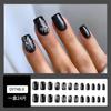 Pegatinas de Uñas Desgastables de Gama Alta, Pegamento de Gelatina Negro Sencillo, Piezas de Arte para Uñas de Copo de Nieve, Uñas Desgastables Uñas al por Mayor