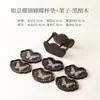 Posavasos Ruyi de madera de nogal con mariposa de nácar, alfombrilla aislante del calor de madera maciza, portavasos, alfombrilla antideslizante para taza de té de uso doméstico, accesorio para juego de té