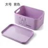 Caja de almacenamiento de cosméticos de escritorio de plástico translúcido esmerilado para labiales con tapa, caja para mascarillas, caja organizadora para productos de cuidado de la piel