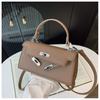 Bolso Minimalista de Platino de Moda para Mujer Verano 2026 Modelo Nuevo con Hebilla de Cierre, Bolso de Mano de Alta Calidad, Bolso de Hombro y Cruzado