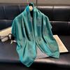 Moda Cuello Blanco Primavera y Otoño Delgado Seda Camelia Bufanda de Seda de Alta Gama Bufanda Regalo para Mujer Vintage Bufanda de Algodón Tencel