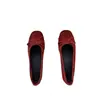 Moño Francés Flats Retro Zapatos de Leche Zapatos de Verano Zapatos de Barco Zapatos de Salón Zapatos Bajos Rojos Zapatos de Ballet Zapatos de Mujer