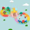 Tren eléctrico de madera creativo para niños, 32 piezas, con vías de haya, divertidos juguetes de tráfico ensamblados.