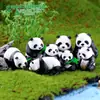 4 Pandas Paisaje Micro Suculentas Manualidades de PVC Accesorios para Pasteles Hogar Creativo Estilo Chino Muñecas Adornos de Jardinería