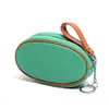 Nuevo Estilo Billetera para Monedas de Cuero Genuino Mini Bolso Piel de Vaca de Primera Capa Colorido de Moda Llavero Almacenamiento Cremallera Cartera Pequeña para Mujeres