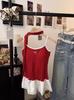 Camisola Larga de Estilo Ballet de Moda con Diseño de Cinta, Bordado de Moño, Top de Puntos y Bordes Fruncidos para Mujer