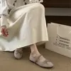 First Encounter Temporada 2026 Primavera Novos Sapatos Mary Jane de Bolinhas Francesas para Mulheres com Fivela de Uma Tira, Sapatilhas de Bico Redondo para Combinar com Saias