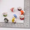 Gato de la Suerte con Cuello en V Cerámica Cuentas Pintadas a Mano DIY Colgante para Coche Adornos Accesorios Cadena para Teléfono Llavero Colgante Decoraciones