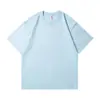 K2301 Camiseta de Manga Curta para Funcionários de Biblioteca 210g Algodão Solta Justa Siro Spun Algodão Penteado Placa Leve Algodão Liso T