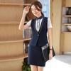 Traje profesional de verano para mujer, ropa de trabajo de esteticista de manga corta, chaleco de cajero de recepción de hotel, uniforme de azafata.