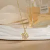 Colar para Mulheres, Flor de Zircônia Bauhinia Giratória da Moda Nicho Moda Novo Design Pingente Titânio Aço Colar de Temperamento