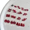 2026 Ano Novo Borboleta Vermelha Combinação Dourada Acessórios para Nail Art Ancora Fosca Laço de Pérola Vermelha Decorações para Unhas