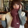 Cachecol de lã tricotado estilo coreano, um novo design outono/inverno, quente, estiloso, versátil, casual, adequado para estudantes e casais, criando um look aconchegante e elegante