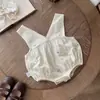 INS Verano Chaleco Delgado Bordado Ropa de Conejo Bolsa Ropa de Pedo Bebé Femenina Burbuja Manga Corta Camiseta Base