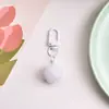 Chaveiro de Pingente Criativo Fofo Bola de Pelúcia Acessório DIY com Anel de Conexão Giratório Decoração Versátil para Bolsa