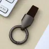 Chaveiro de Carro Personalizado em Couro Genuíno para Homem, Pingente de Metal em Couro de Vaca, Acessórios, Fábrica Suporta Amostragem