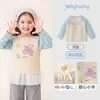 Ropa Jellybaby para Niñas Bloques de Color 2026 Nuevo Estilo Camiseta de Manga Larga para Niños Ropa de Otoño para Bebés Top para Niños de 5 Años