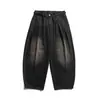 Roupas Masculinas Beijie 2026 Verão Novo Jeans de Perna Larga Masculino Calças de Trabalho Lavadas Retrô Masculinas Calças Longas Casuais Largas