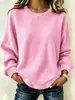 2026 Estación Independiente Moda Europea y Americana Tejido Waffle para Mujer Nuevo Holgado Casual Otoño e Invierno Manga Larga Cuello Redondo Sudadera