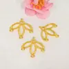 Yingyi Joias DIY Banhado a Ouro Acessórios de Pétala com Três Furos Pingentes de Franja Vazados Materiais para Acessórios de Cabelo Estilo Antigo