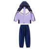 Uniforme escolar primário, casaco, outono e inverno, terno destacável de três peças, primavera e outono, jardim de infância, roupas de jardim, roupas de classe para crianças, esportes