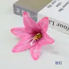 Simulação 3D pano de seda lírio decoração de casamento flor parede arranjo de flores lírio flor cabeça chapéu cocar de flores acessórios flor de seda