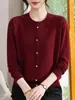 Suéter de outono para mulheres de meia-idade e idosas, dos 60 e 70 anos, suéter de mãe, suéter de avó, peça de outer wear para primavera e outono, cardigã