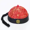 Chapéu Mandarim Chinês Tradicional para Adultos, Chapéu Casca de Melão para Crianças, Chapéu de Príncipe para Meninos, Chapéu de Imperador Noivo da Corte da Dinastia Qing, Acessórios de Traje Antigo