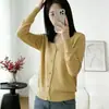 Ropa de abrigo Primavera y Otoño Delgado Retro Versátil Estilo Perezoso Cardigan de Punto Cuello en V Delgado Cardigan para Mujer Lana Fina