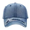 Gorra de Béisbol de Mezclilla Lavada con Agujeros Estilo Coreano 2024 Moda Femenina Ala Ancha Versátil Casual Gorra para Pareja Ins Trendy