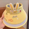 Chapéu de sol infantil com ventilador, chapéu de sol de desenho animado de verão para atividades ao ar livre, proteção UV, chapéu de sol infantil com topo aberto